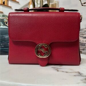 Gucci Crimson Leather Satchel